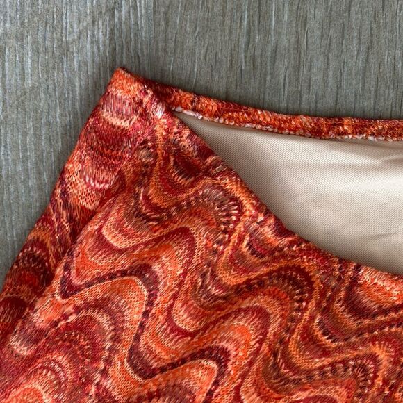 ZARA NWT Retro Wavy Print Halter One Piece Swimsuit Large Boho Keyhole Plunge - Picture 11 of 16